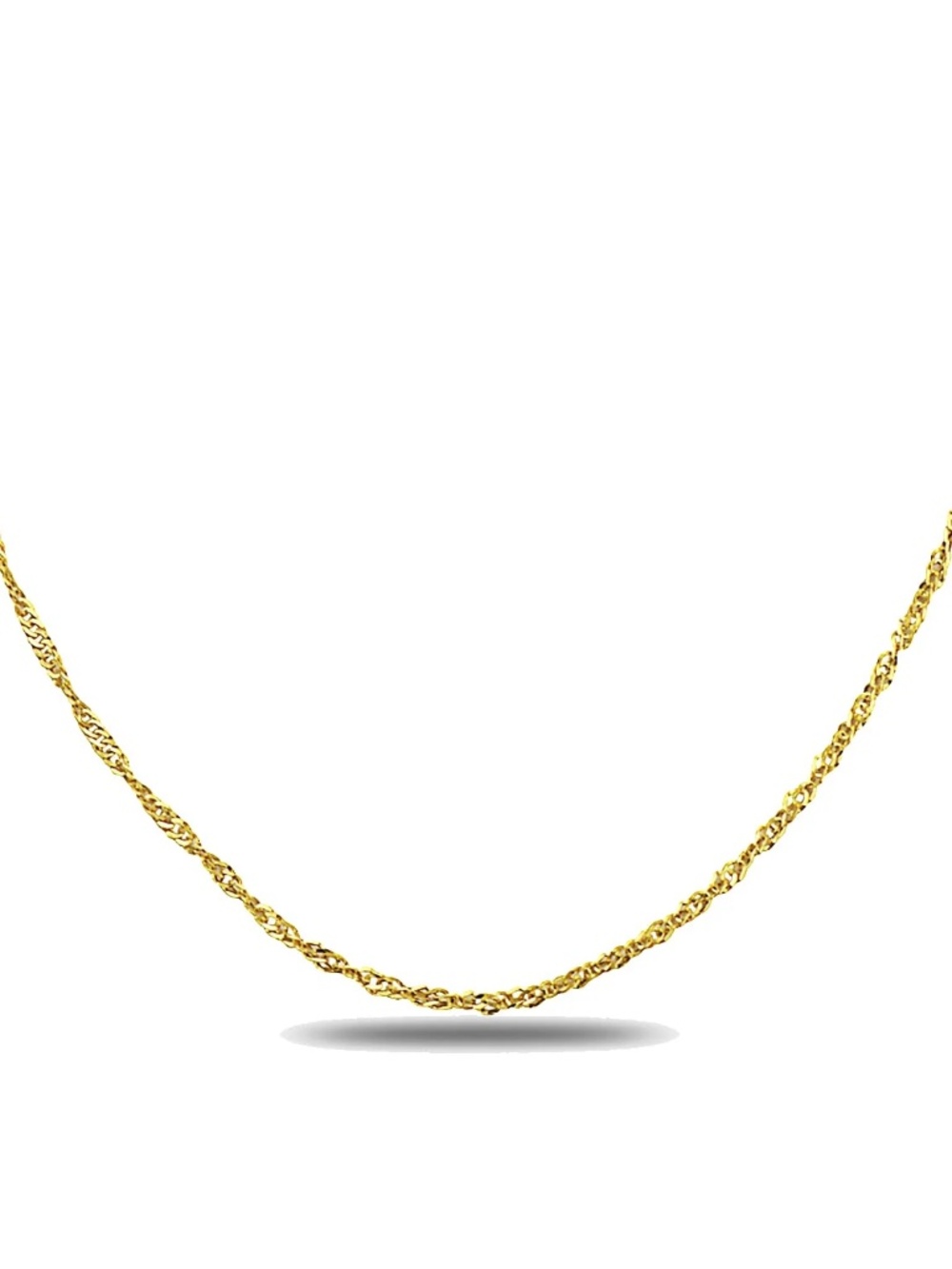 18K Gold 1.8MM Singapore Chain Necklace Yellow Gold